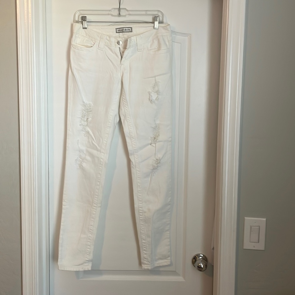 NWT Cello White Distressed Jeans Size 7